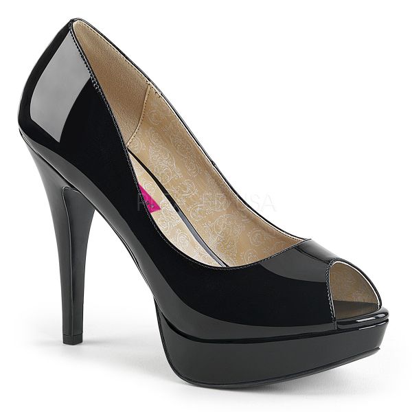 spejder jord politiker CHLOE-01 High Heels Peep Toe Plateau Pumps schwarz Lack | Fashion Unlimited